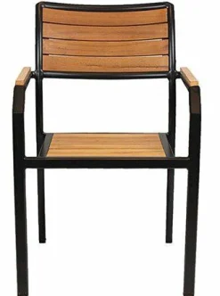 Terrassenstuhl Tiga-A Armlehne in Teak