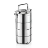 Thermoetagentransportbehälter mit 3 Speiseeinsätzen á 0,6 Liter, Edelstahl