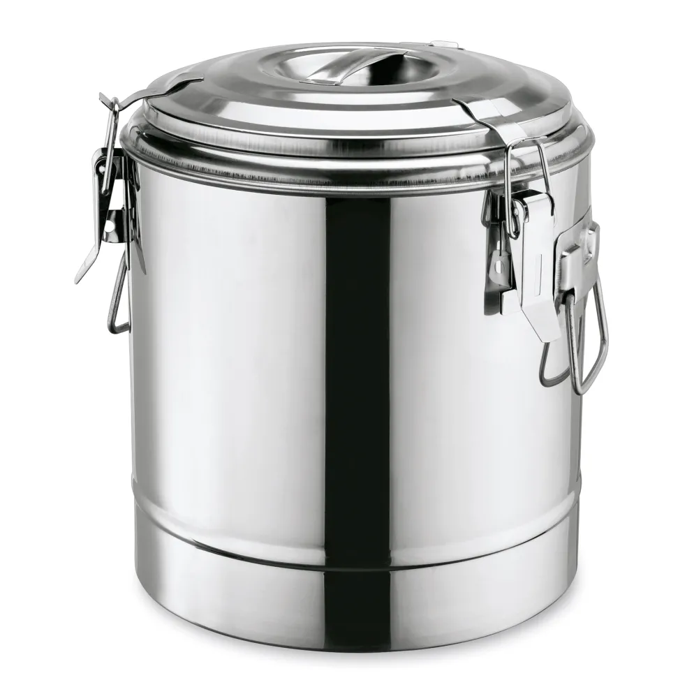 Thermospeisetransportbehälter, 22 Liter, Ø 35 cm, Chromnickelstahl
