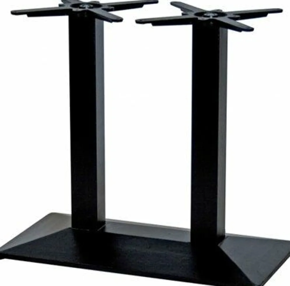 Tischgestell, Doppelsäule Gusseisen, Boden konisch, für Platten bis 160x80cm