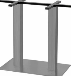 Tischgestell, Edelstahl mit Doppelsäule , Fuß: 75x45 cm, Höhe: 72 cm