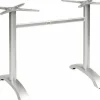 Tischgestell Nina-Double für Platten bis 120x80 cm, silber