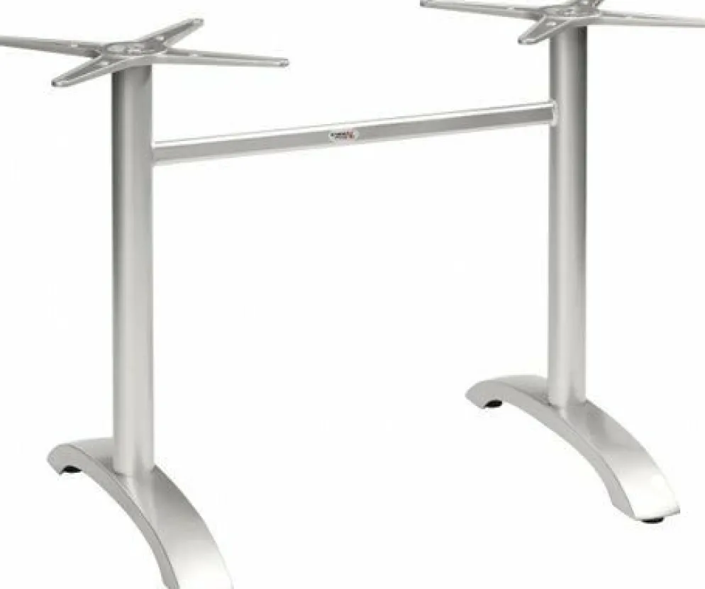 Tischgestell Nina-Double für Platten bis 120x80 cm, silber