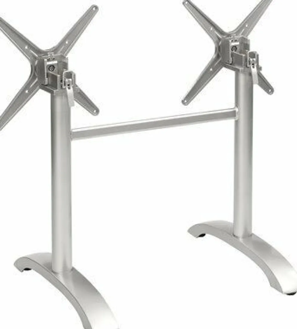 Tischgestell Nina-Double für Platten bis 120x80 cm, silber, Klappvorrichtung