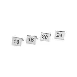 Tischnummernschild Set 13-24, 5 x 5 x 5,5 cm, 12-teilig, Chromnickelstahl