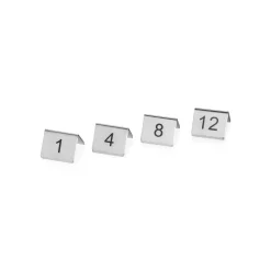 Tischnummernschild Set 1-12, 5 x 5 x 5,5 cm, 12-teilig, Chromnickelstahl