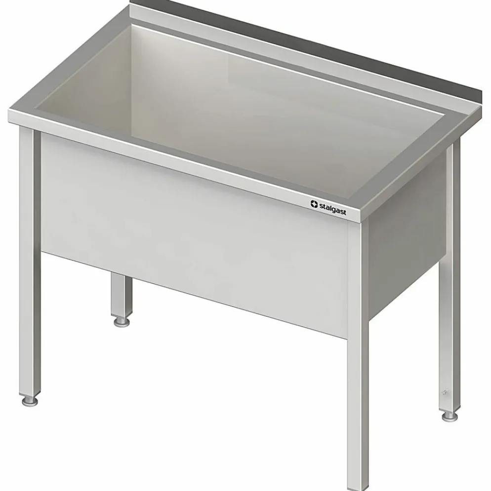 Topfspültisch TS01 1000x600x850mm, 1 Becken, Aufkantung