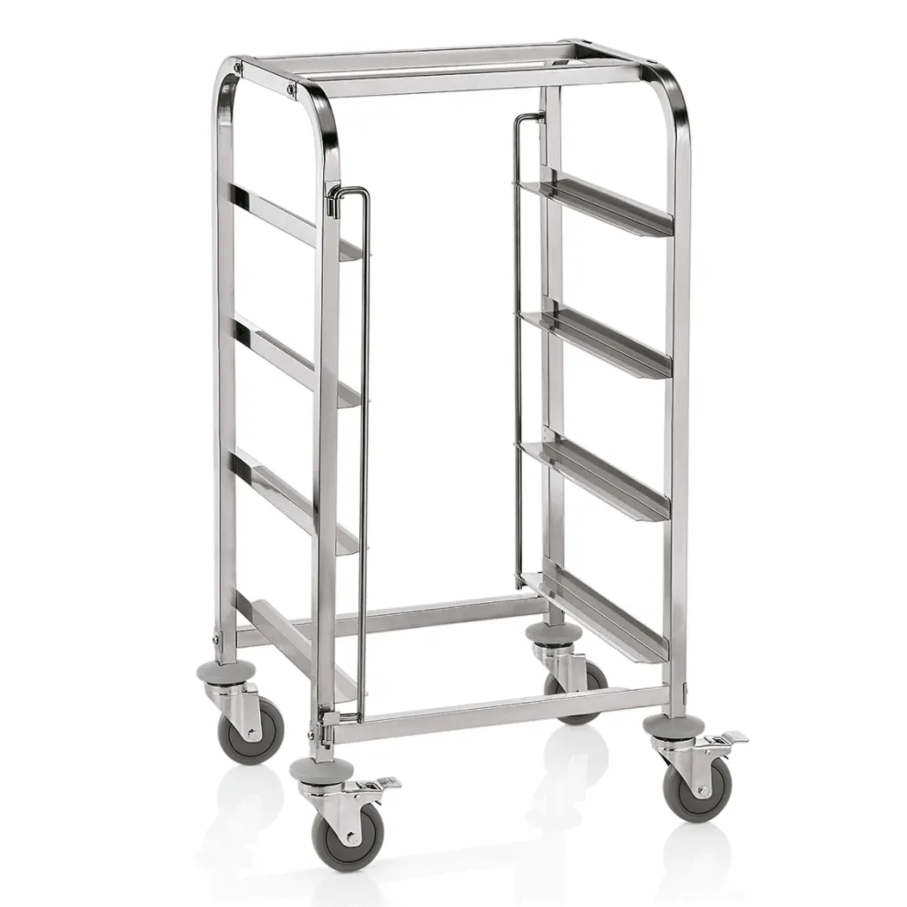 Transportwagen für Spülmaschinenkörbe Breite 560 mm mit 4 Schienen