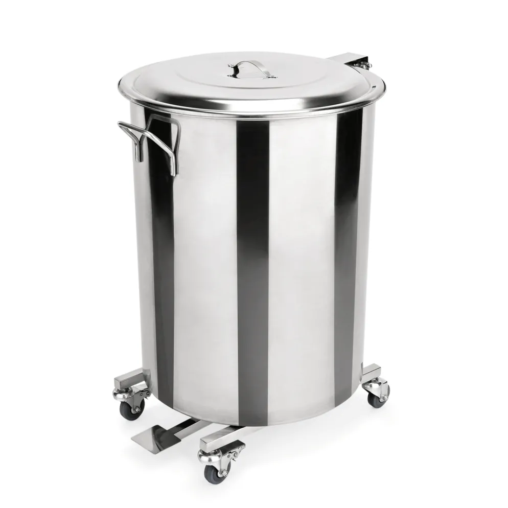 Tretabfallbehälter mit 4 schwenkbaren Rollen, 65 ltr., Ø 40 cm