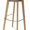 VEBA Keeve Barhocker schwarz niedrig, Gestell Birkenholz, Kunststoff Sitz