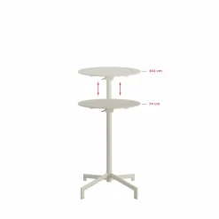 Versa Terrassen Stehtisch Höhenverstellbar Beige, klappbar
