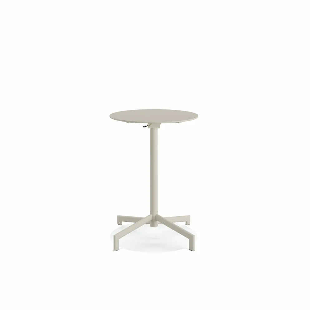 Versa Terrassen Stehtisch Höhenverstellbar Beige, klappbar