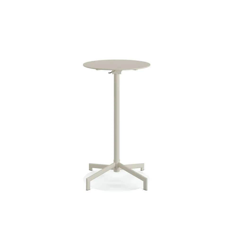 Versa Terrassen Stehtisch Höhenverstellbar Beige, klappbar