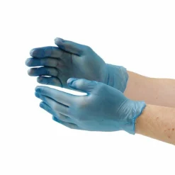 Vinyl Einmalhandschuhe blau puderfrei, Größe: M, 100 Stück