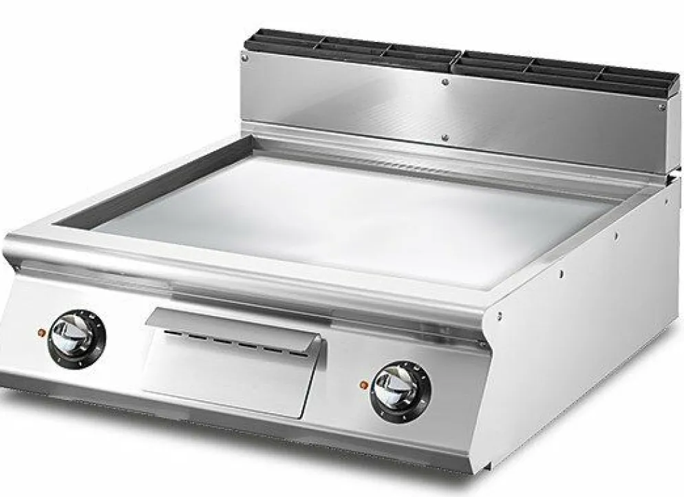 VIRTUS Elektro-Grillplatte, glatte verchromte Platte, Breite 800mm, 10.8 kW, 400V