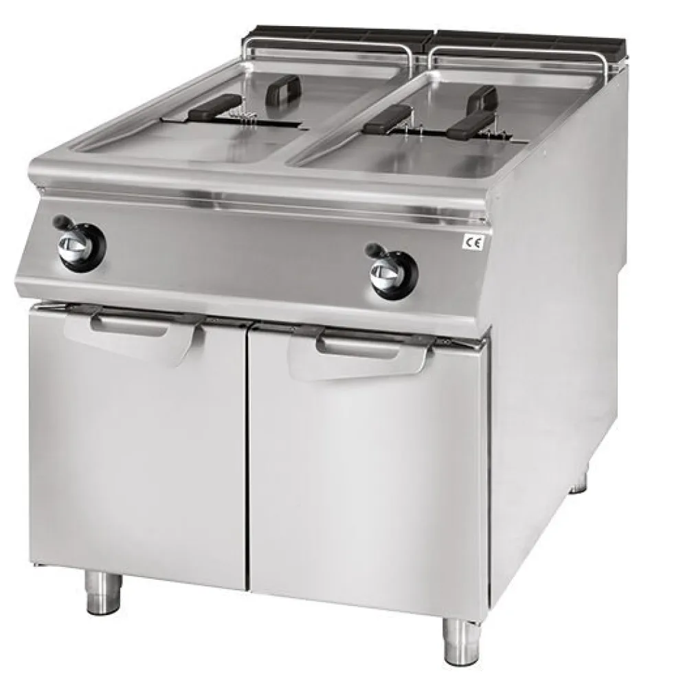 VIRTUS Gas-Fritteuse, Kapazität 2x 13 Liter, Breite 800mm, Tiefe 730mm, kW 24