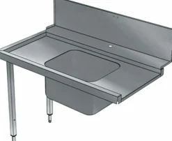 Vorwaschtisch mit 1 Becken, Laufrichtung links nach rechts, 800 mm