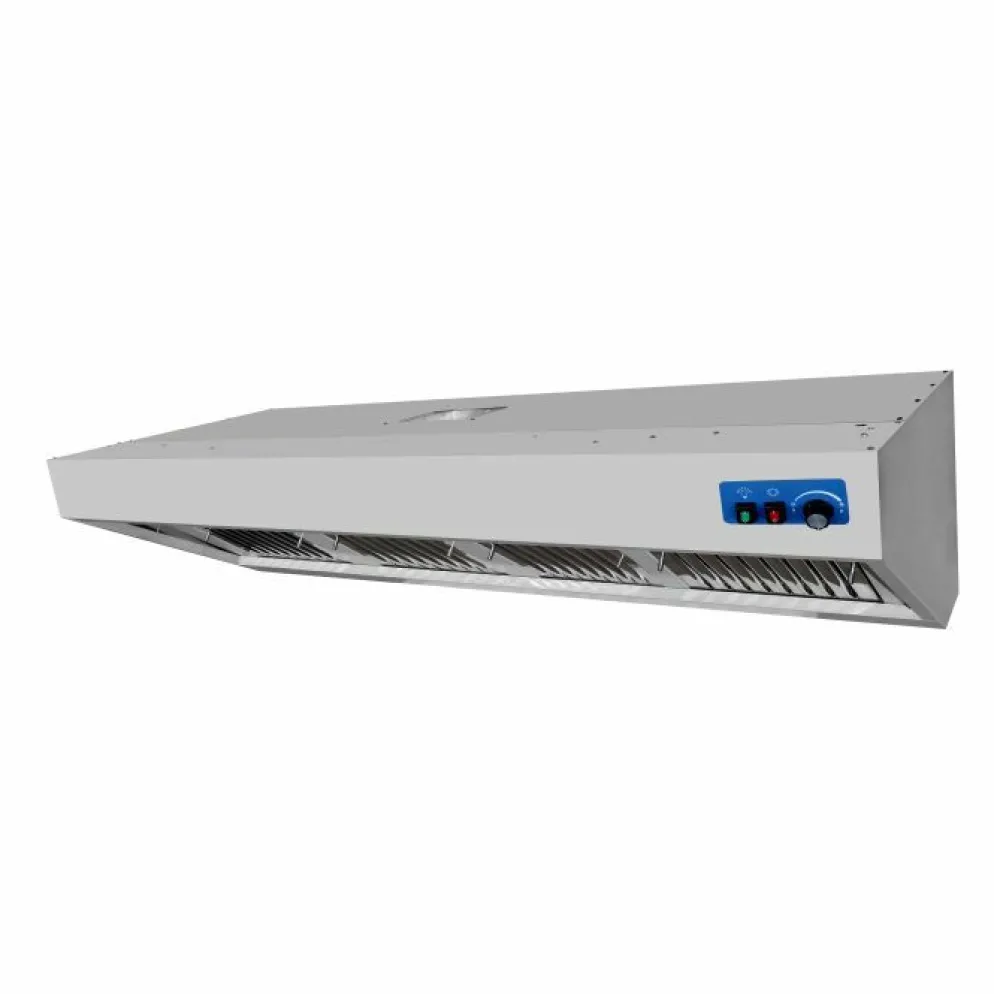 Wandhaube 2400 mm – Komplettset mit Motor, LED & Filtern 900er Tiefe