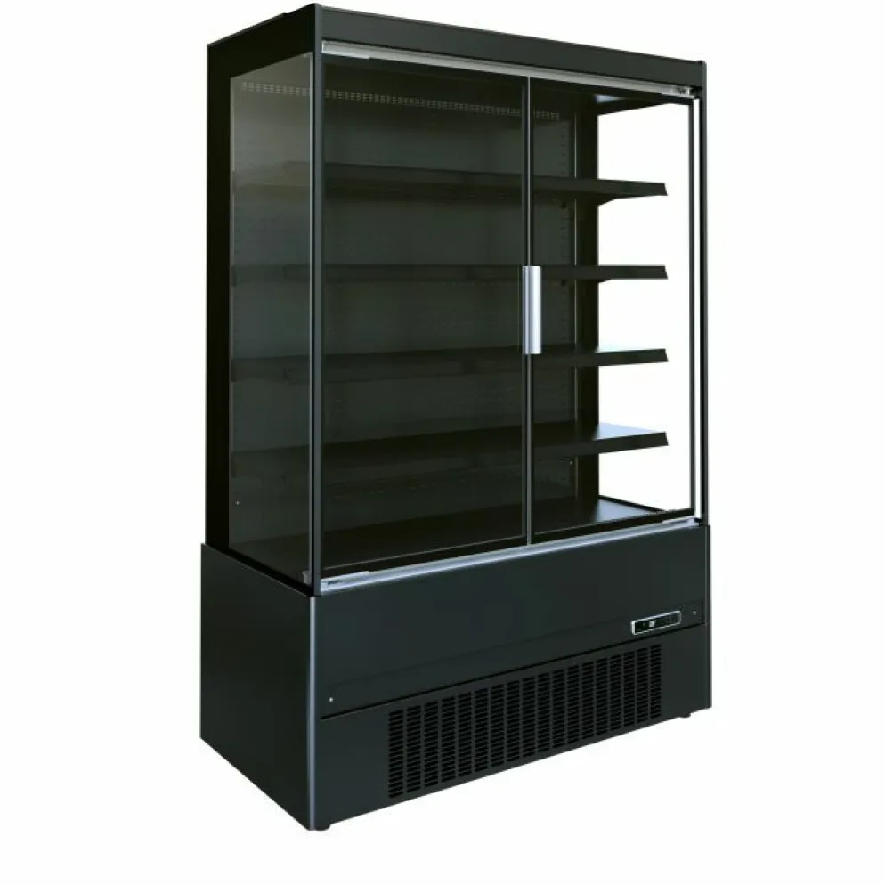 Wandkühlung Jamie 1.3, 2 Türen, Schwarz, Umluftkühlung, LED