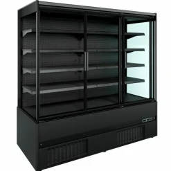 Wandkühlung Jamie 1.9, 3 Türen, Schwarz, Umluftkühlung, LED