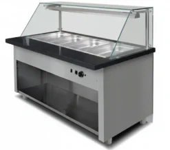 Warme Theke Bain-Marie Pro mit Holzfront für 4x GN 1/1, 1500x880x850
