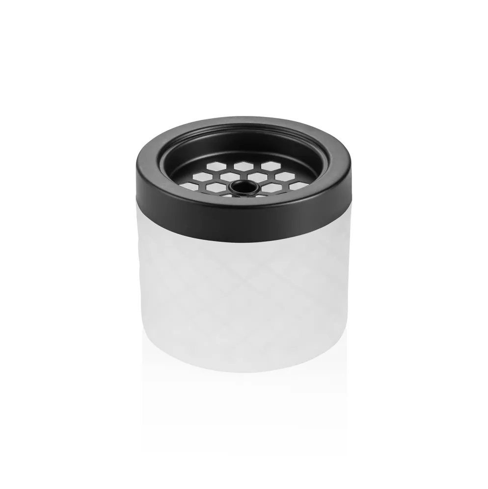 Windaschenbecher, Ø 9,5 cm, weiß, Glas, Metall