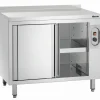 Wärmeschrank mit Schiebetüren und Zwischenboden, Breite 1000mm, mit Aufkantung