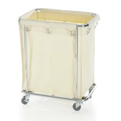 Wäschewagen weiß, 65 x 45 x 84 cm, verchromt/Nylon
