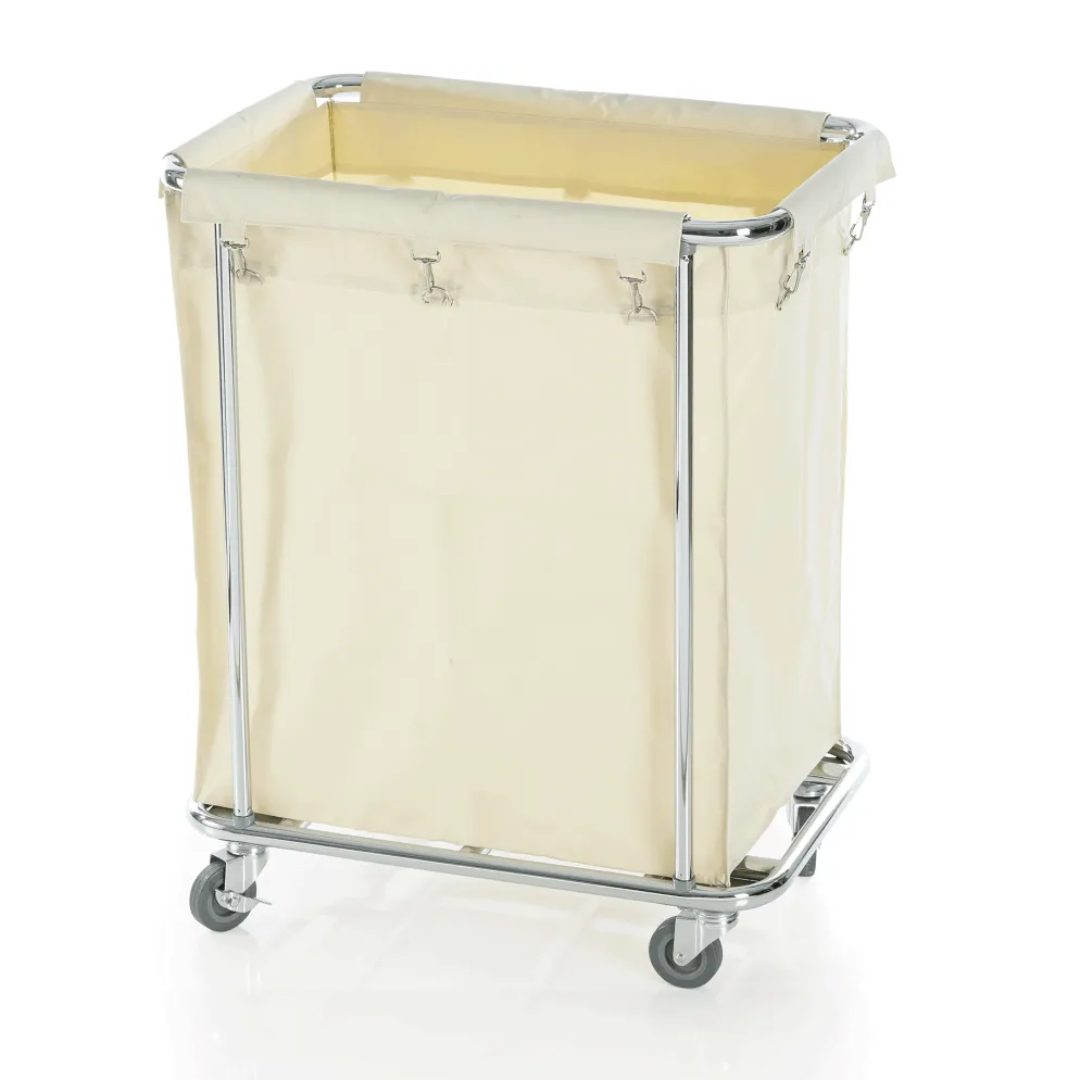 Wäschewagen weiß, 65 x 45 x 84 cm, verchromt/Nylon
