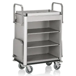 Zimmerservicewagen Isabella, 2 Wäschesäcke, helle Kantenprofile/Aluoptik