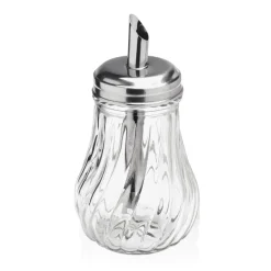Zuckerspender Set, 210 ml, Ø 7,5 cm, Set á 6 Stück, Edelstahl, Glas