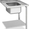 Zulauftisch Becken links, Breite 70cm, Grundboden und Aufkantung