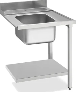 Zulauftisch Becken links, Breite 70cm, Grundboden und Aufkantung