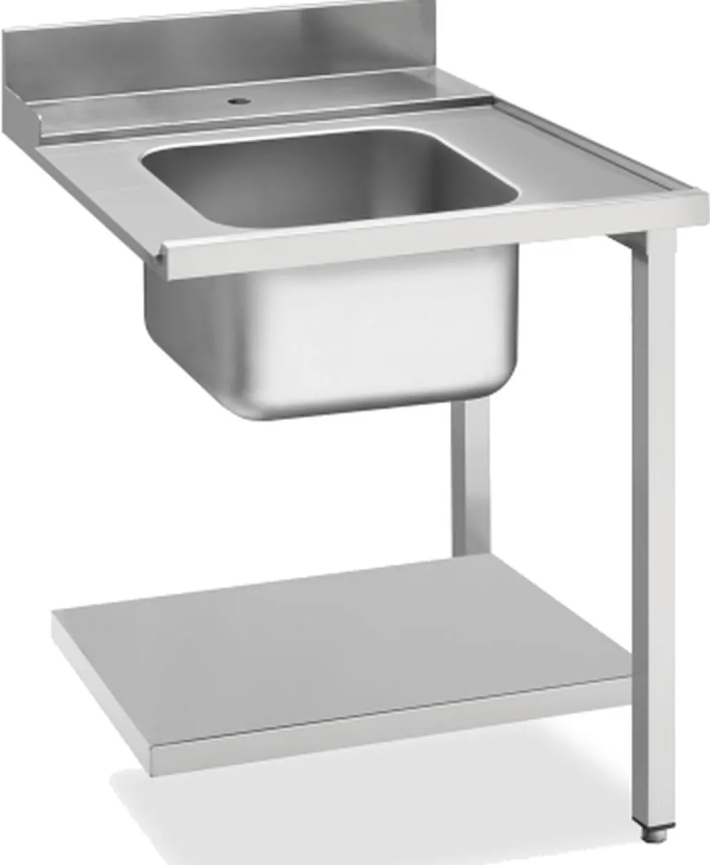 Zulauftisch Becken links, Breite 70cm, Grundboden und Aufkantung