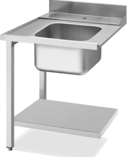 Zulauftisch Becken links, Breite 70cm, Grundboden und Aufkantung