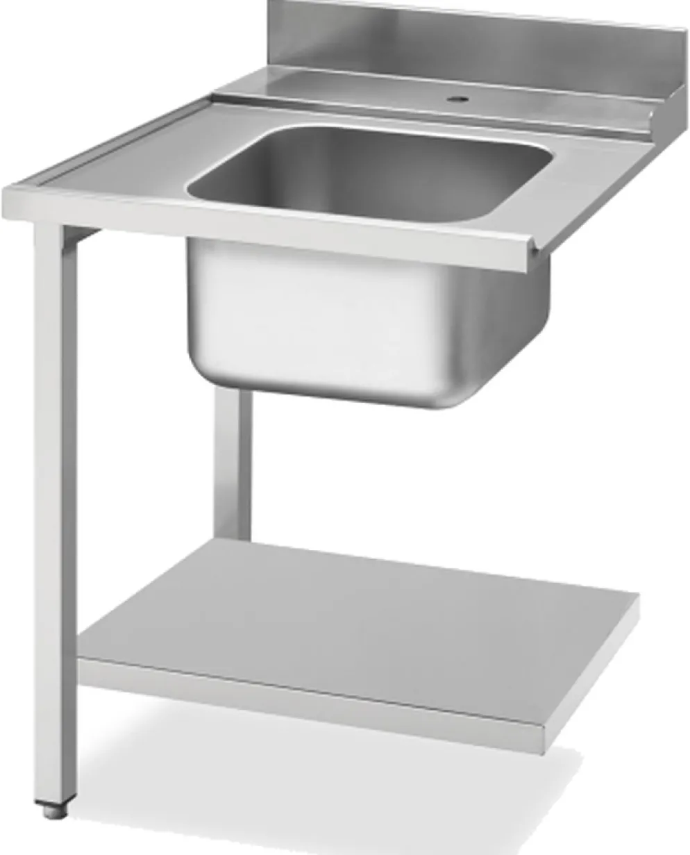 Zulauftisch Becken links, Breite 70cm, Grundboden und Aufkantung